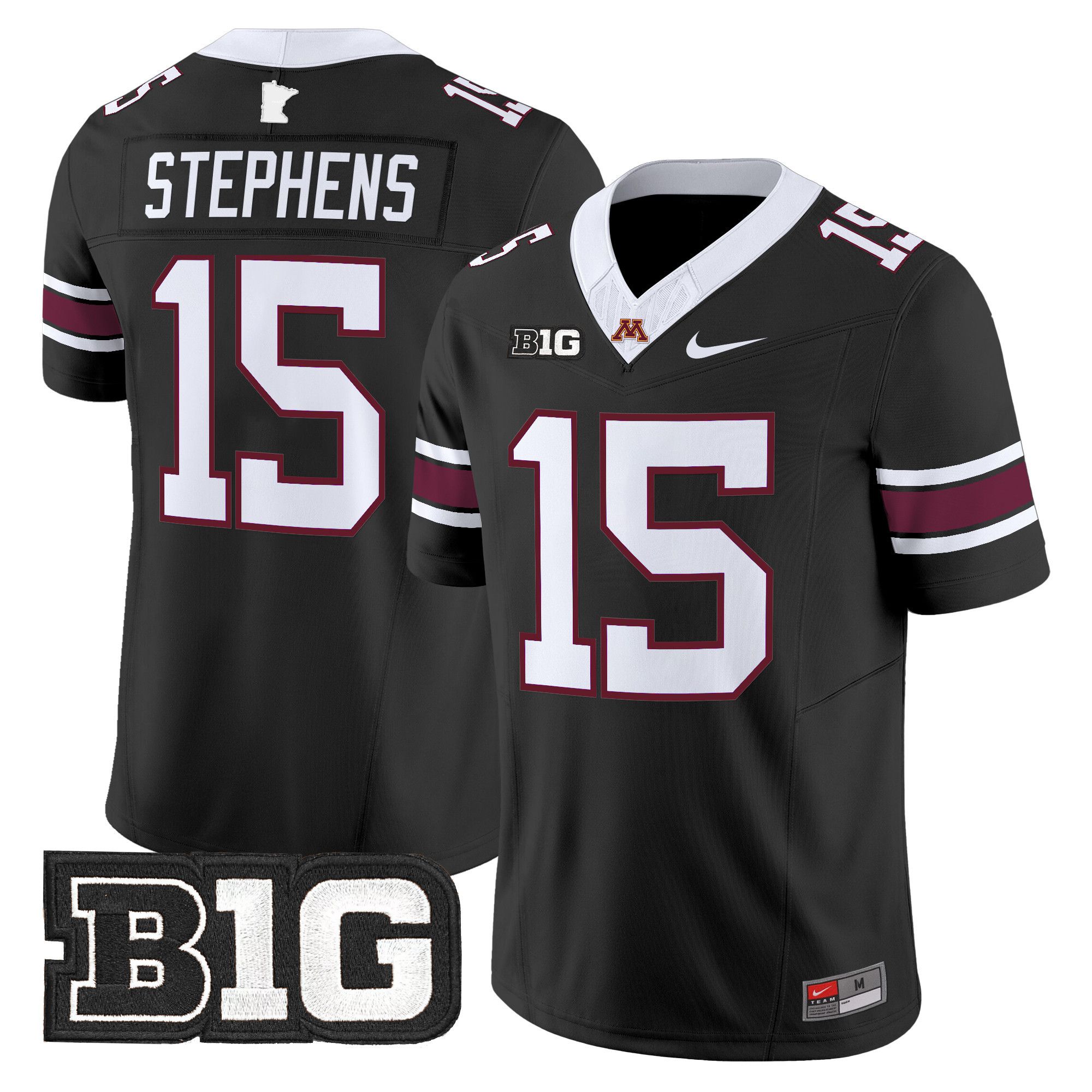 Men Minnesota Golden Gophers #15 Stephens Black Nike 2024 Vapor Limited NCAA Jersey